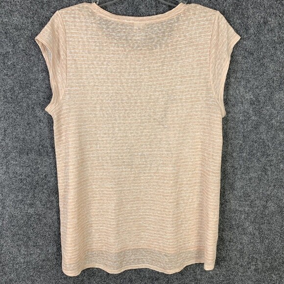 Disney w/ Lauren Conrad I Love Mickey Top Women L Thin Knit Pink Stripe Hi-low - Picture 5 of 7